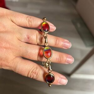 SARAH COVENTRY colourful woman gold bracelet VTG 🥰